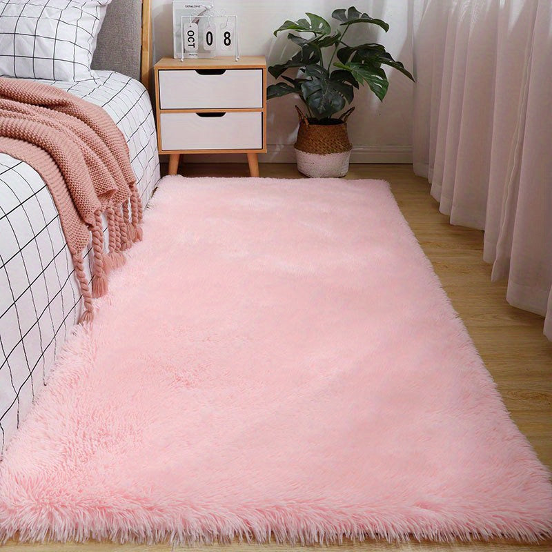 Ultra Soft Plush Long Bedside Carpet - Faux Fur Fluffy Shaggy Bedroom Mat - Soft and Cozy Living Room Rug - Home and Room Decor - 31.5x62.99 inch - 1 piece