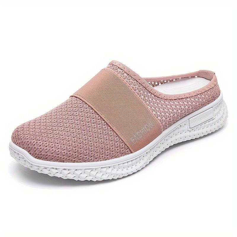 New breathable mesh half slipper shoes for women with comfortable sole for summer