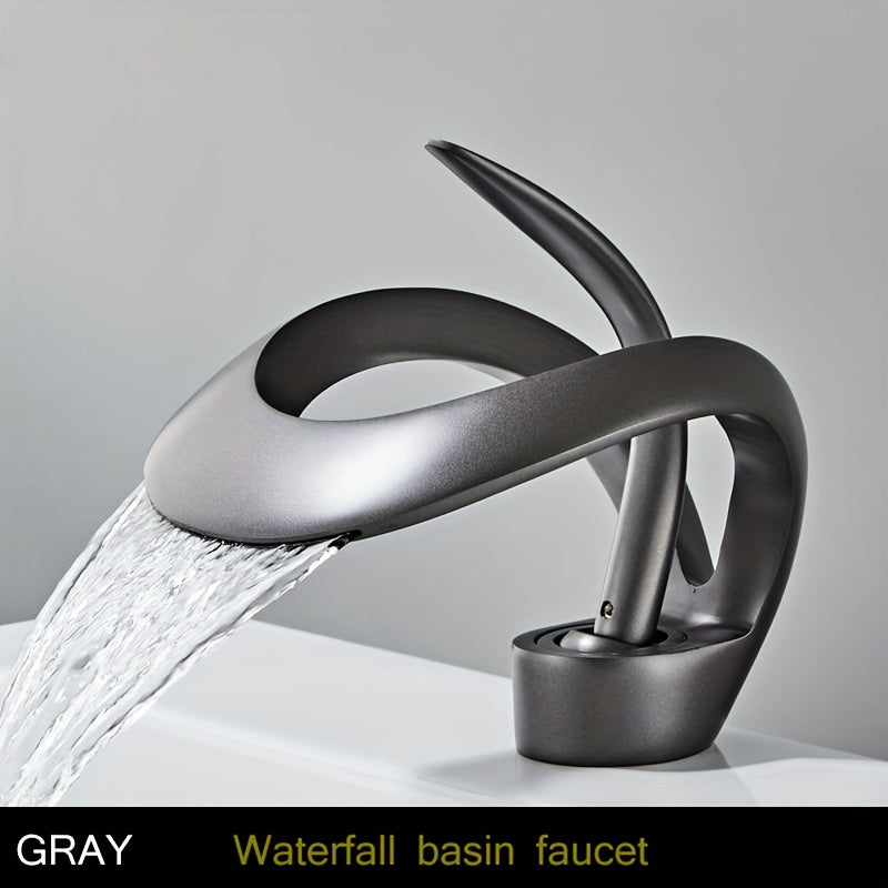 Luxury hot and cold basin faucet with hollow design, ceramic valve core and single handle. Ramadan home essential bathroom accessory.