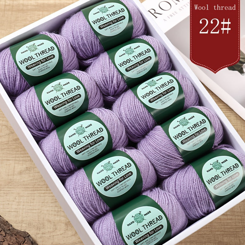 10 pieces of Australian yarn, each pack weighing approximately 500g with 10 balls. It has a moderate thickness, is easy to knit, soft, and warm. Ideal for crocheting sweaters, coats, vests