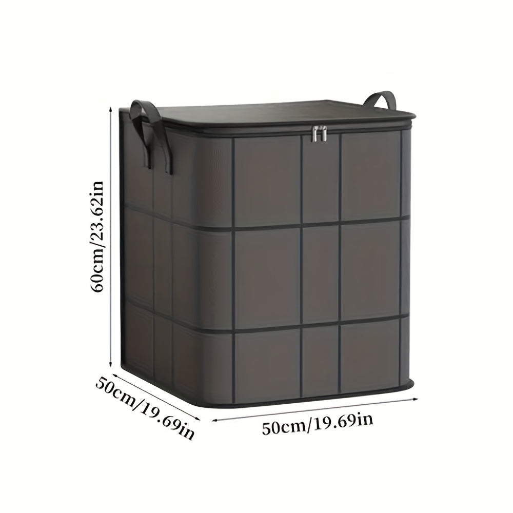 This durable polyester storage bag with handles is perfect for moving, travel, and organizing your dorm. It has a large capacity and is versatile, making it ideal for storing clothes, quilts, and more. While not waterproof, it is perfect for under-bed