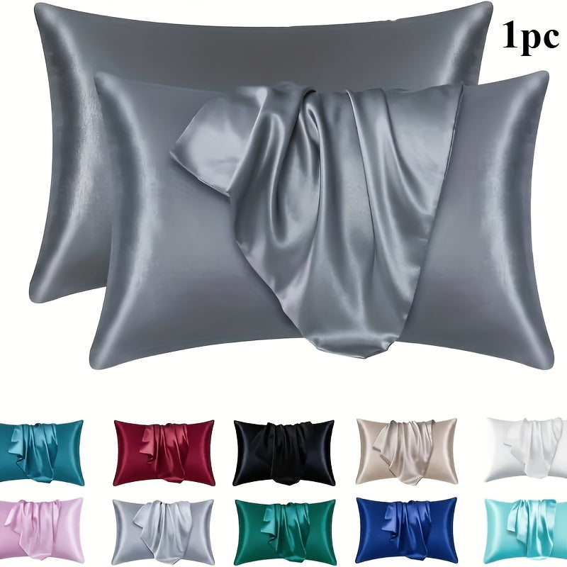 Indulge in Luxury with a Single Luxury Satin Pillowcase - Smooth, Comfortable & Gentle on Skin, Available in Solid Colors with Envelope Closure, Easy to Clean in the Washing Machine - Ideal for Home Bedding