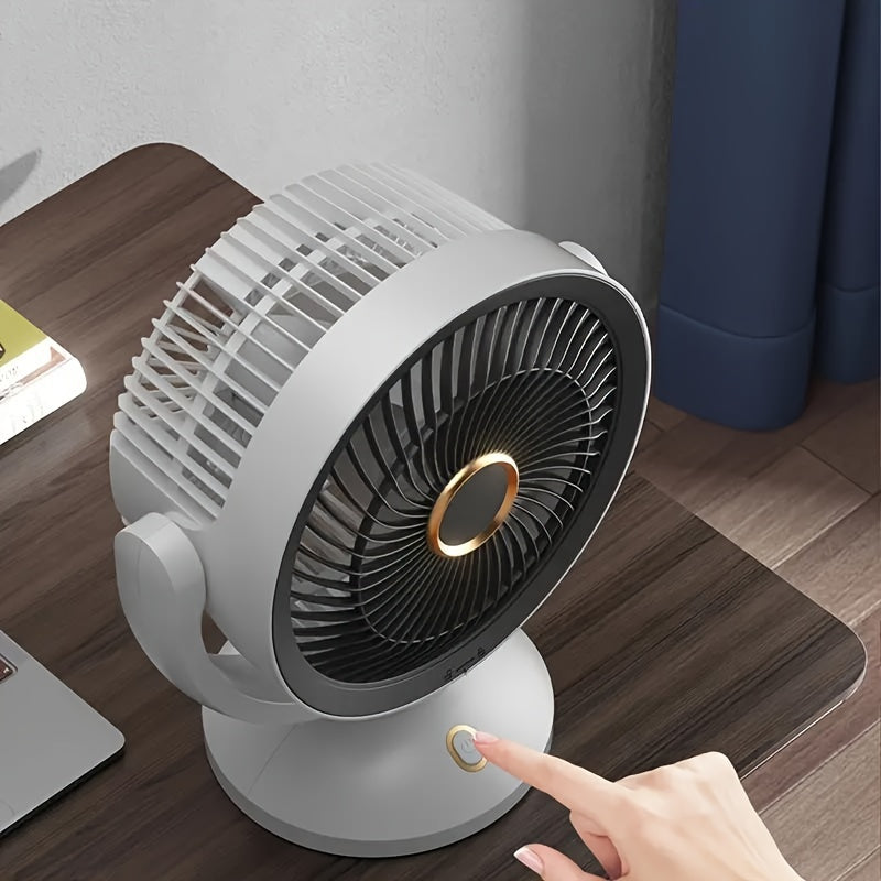 Household Desktop Fan with Adjustable Wind Speed and Night Light - 1pc Tabletop Air Circulation Fan for Office and Home