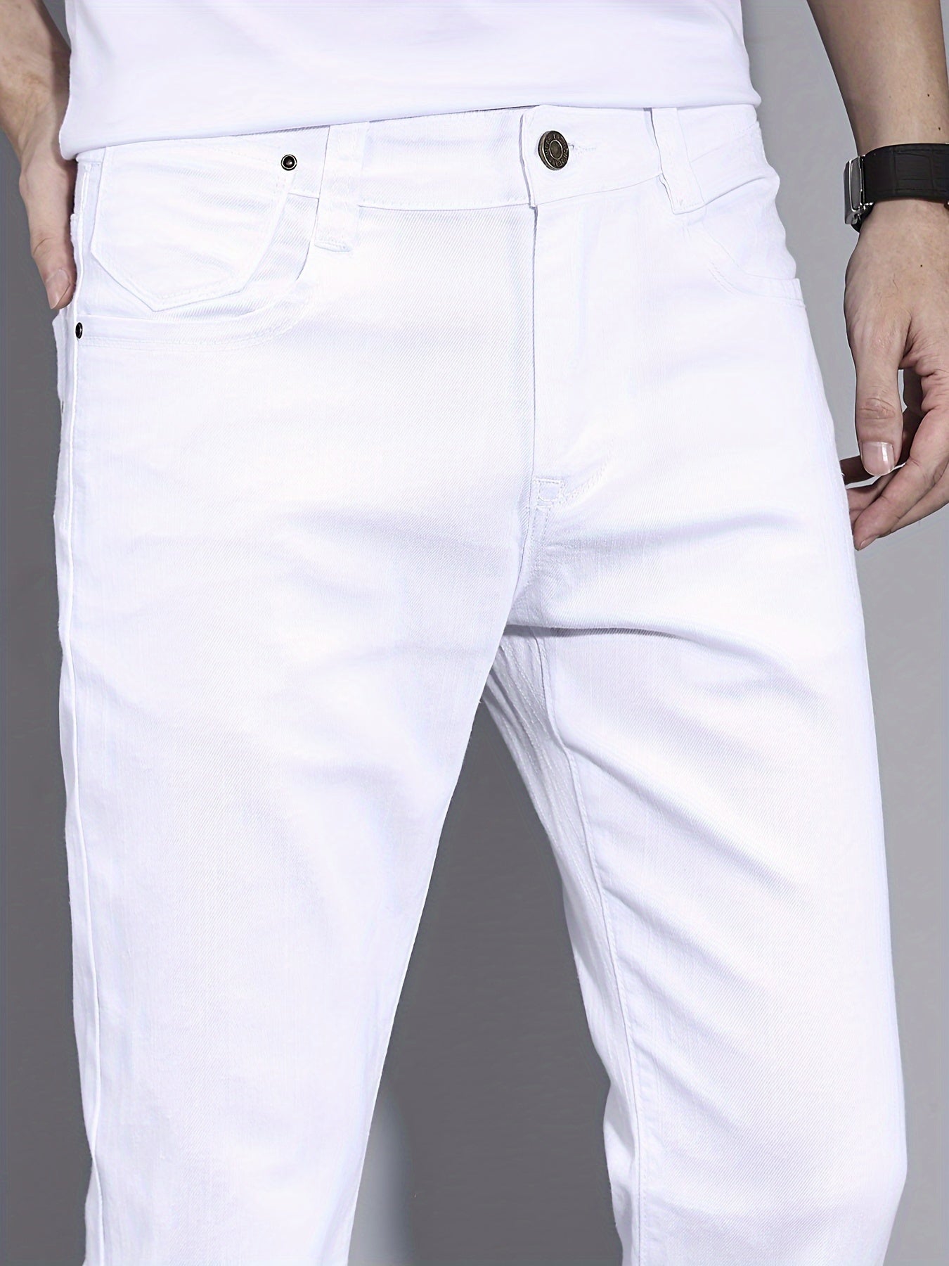 Men's Casual Denim Trousers With Pockets for Outdoor Activities