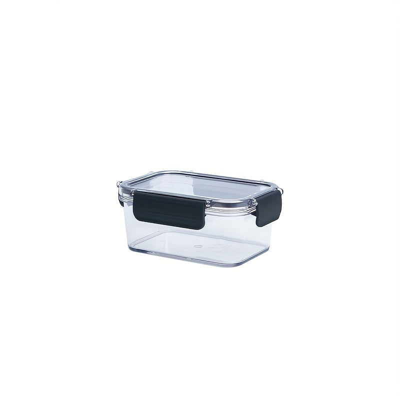 A durable food storage container made without BPA, featuring an airtight seal and secure buckle lid. This transparent, lightweight, and portable container is perfect for storing grains, eggs, fruits, and vegetables in your kitchen. A must-have kitchen