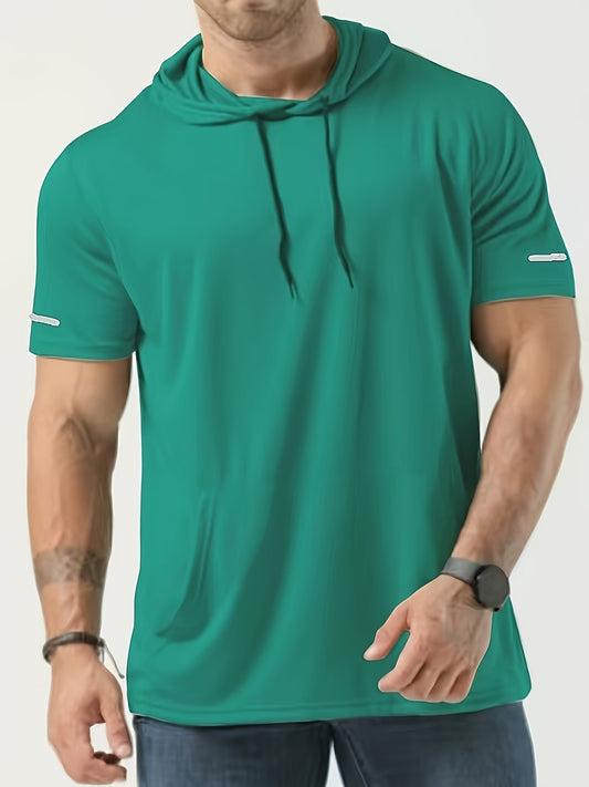 518 Plus-size Men's Quick-drying Hooded Sports T-shirt