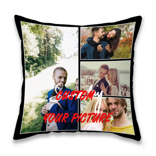 CozyCrafter Personalized Custom Photo Cushion Cover - Square Throw Pillow Case, Soft Polyester, Machine Washable, Perfect for Room Decor, Great Gift Idea for Weddings and Mother's Day. Single-side print, insert not included.