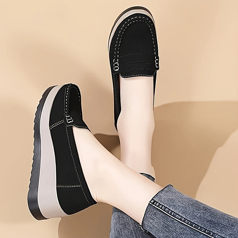 Stylish and light slip-on shoes for women, featuring comfortable thick soles and a versatile design, perfect for busy moms.