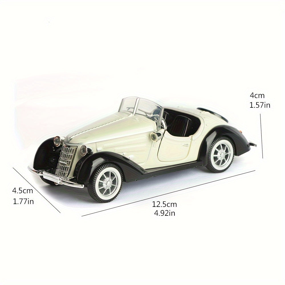 Vintage alloy diecast vehicle model set in 1:32 scale with push & go mechanism, child-friendly design, perfect for boys aged 3-6. Battery-free and gift-ready, ideal for winter.