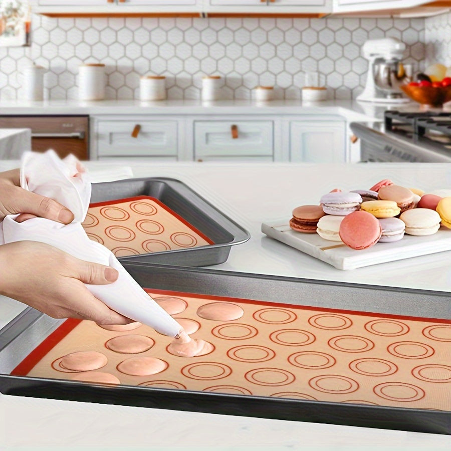 5-Piece Set of Silicone Baking Mats - Durable and Heat Resistant Macaron Liners for flawless Pastries, Non-Stick Oven Mats for Effortless Cleaning, Must-Have Kitchen Tool for Baking Cookies and Cakes