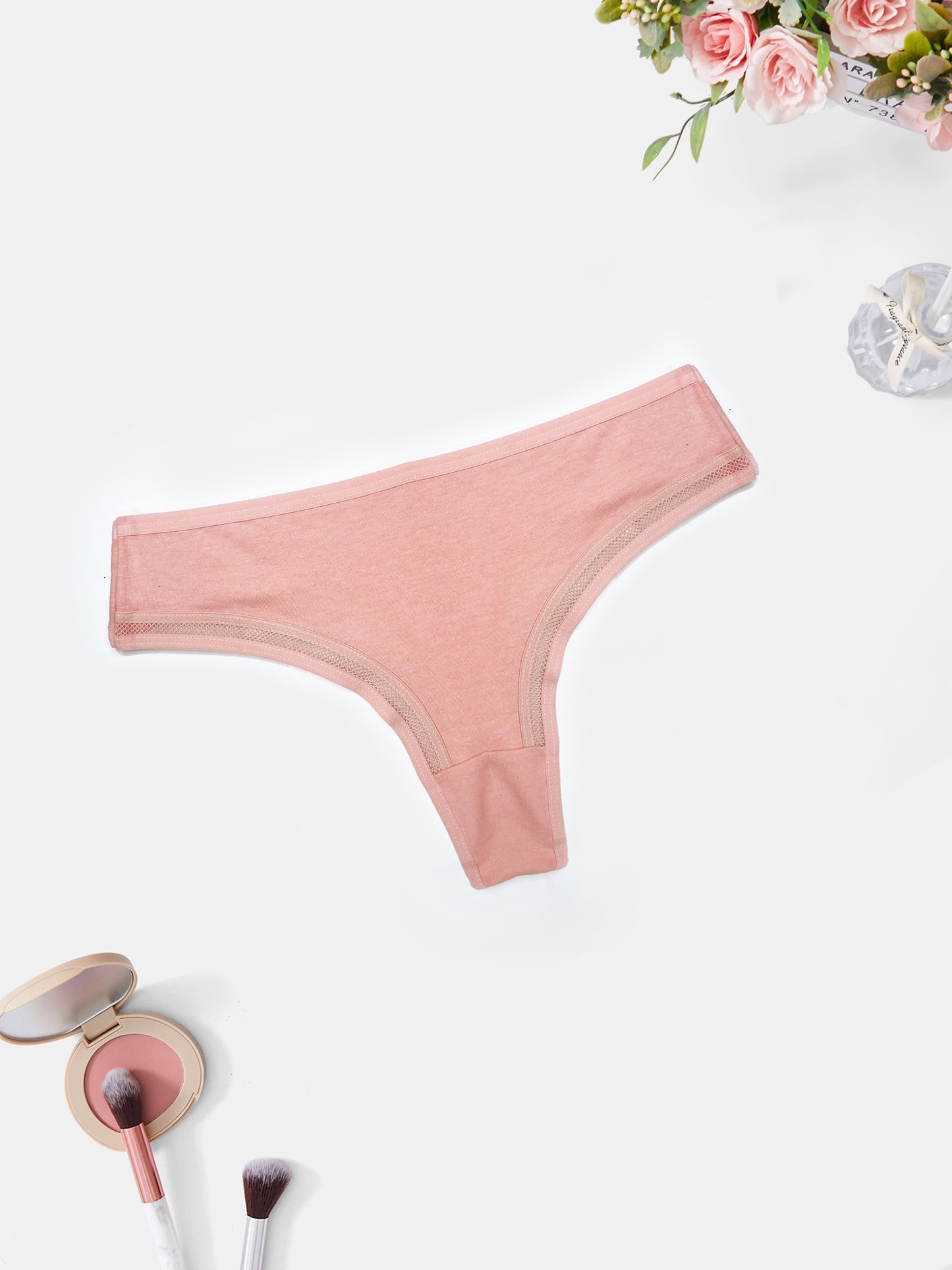 3 Simple Solid Thongs for Women, Soft & Comfy Stretchy Panties