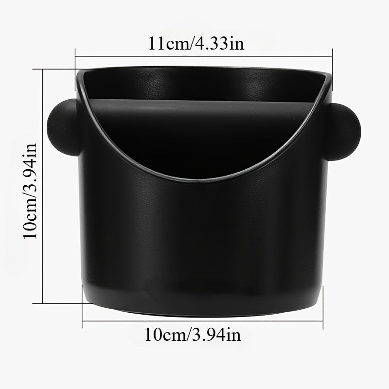 Black Non-Slip Coffee Tamping Box with Removable Strike Rod, Grinder Dust Bin, Barista Tool for Cafe.