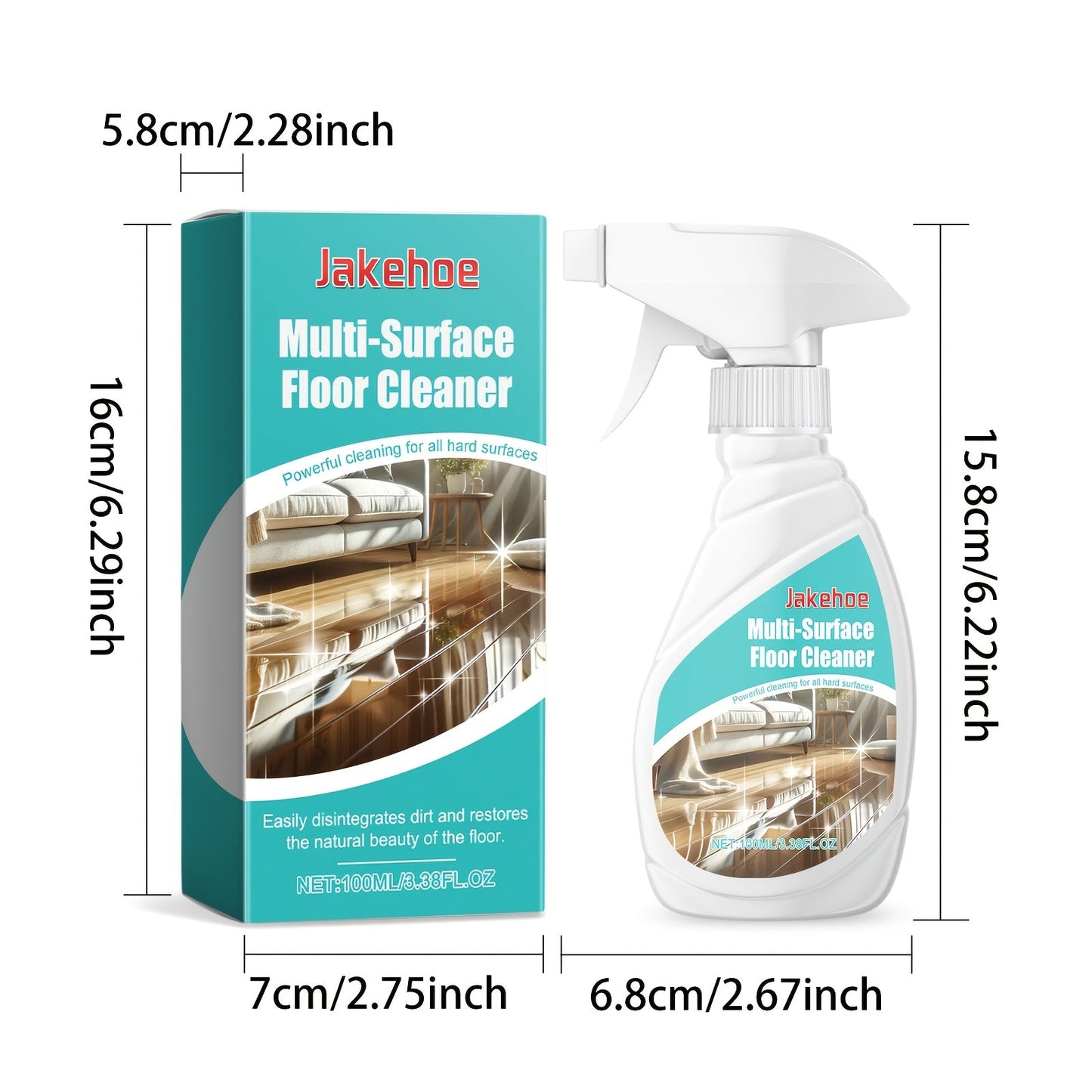 Powerful Stain Removal and Polishing Liquid Formula for Kitchen, Living Room Tiles, and Bathroom - Multi-Surface Floor Cleaner made with Citric Acid and Leaves No Residue