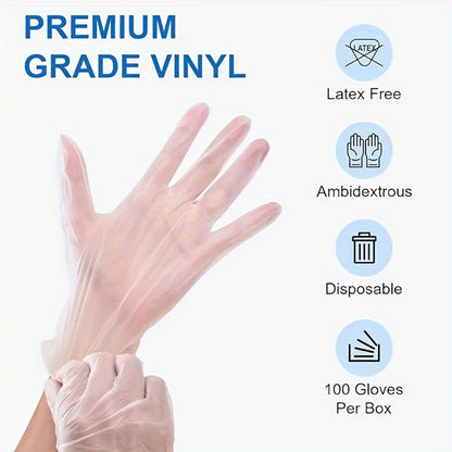 [Top Pick] Clear Disposable Gloves, Ethylene Vinyl Gloves, BPA and Latex Free, for Kitchen Cooking, Food Handling, Baking, Powder-Free, Safe Cleaning Gloves