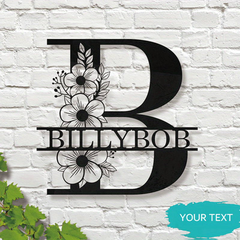 This Elegant Personalized Name Sign with Floral Design is a Customizable Iron Monogram Wall Art that is perfect for Home Decor, Wedding Favors, and Special Celebrations. Suitable for Ages 14 and up.