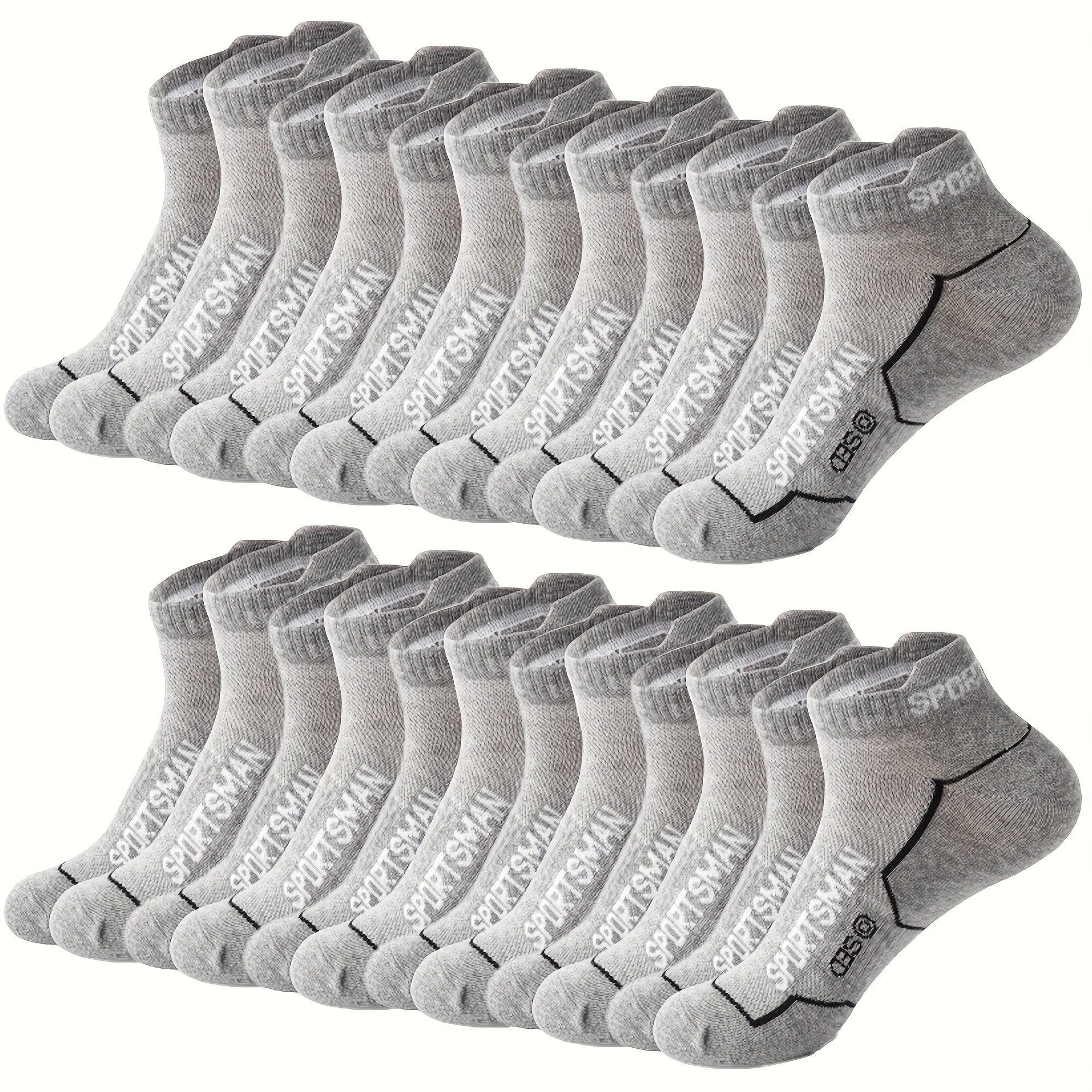 12 pairs of men's athletic crew socks made from a knit polyester spandex blend with breathable mesh, sweat-wicking technology, machine washable, featuring an alphabet pattern, perfect for