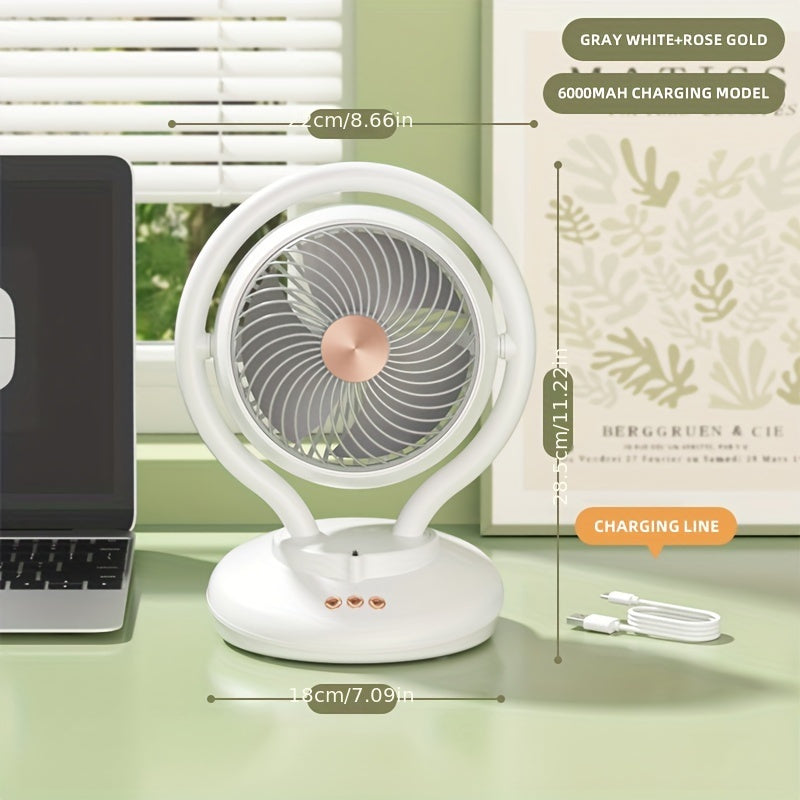 Convenient Portable Fan with Oxygen Ion Air Purification, Timer Function, Adjustable 3 Speeds, Ideal for Home, Dorm, Office - Available in Rechargeable and Battery Models. Great for Cooling Anywhere!