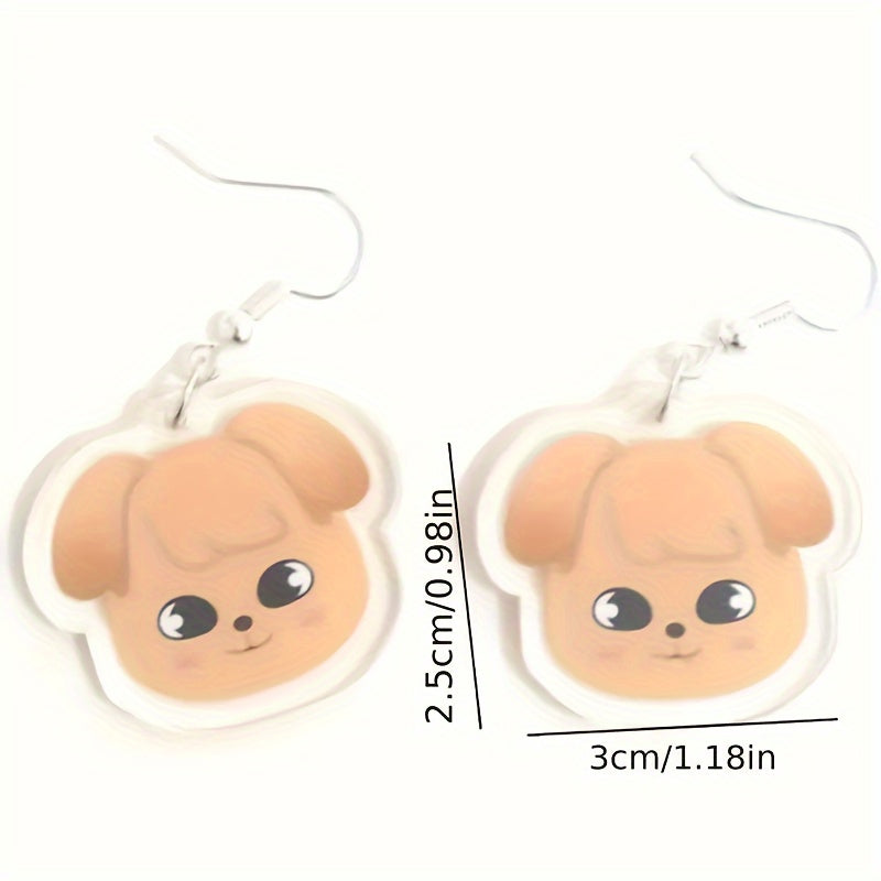 Stylish Acrylic Animal Drop & Dangle Earrings - Versatile Cartoon Style for Everyday and Special Occasions, Suitable for All Seasons. Feather-free and Hypoallergenic, Ideal for Kpop Fans and Birthday Presents.