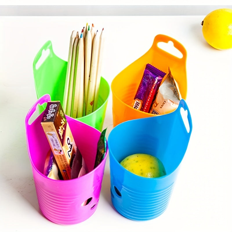 Multicolor Plastic Wall-Mounted Storage Basket - Perfect for Kitchen, Bathroom, Dorm Use - No Assembly, Non-Electric, Wood-Free Design