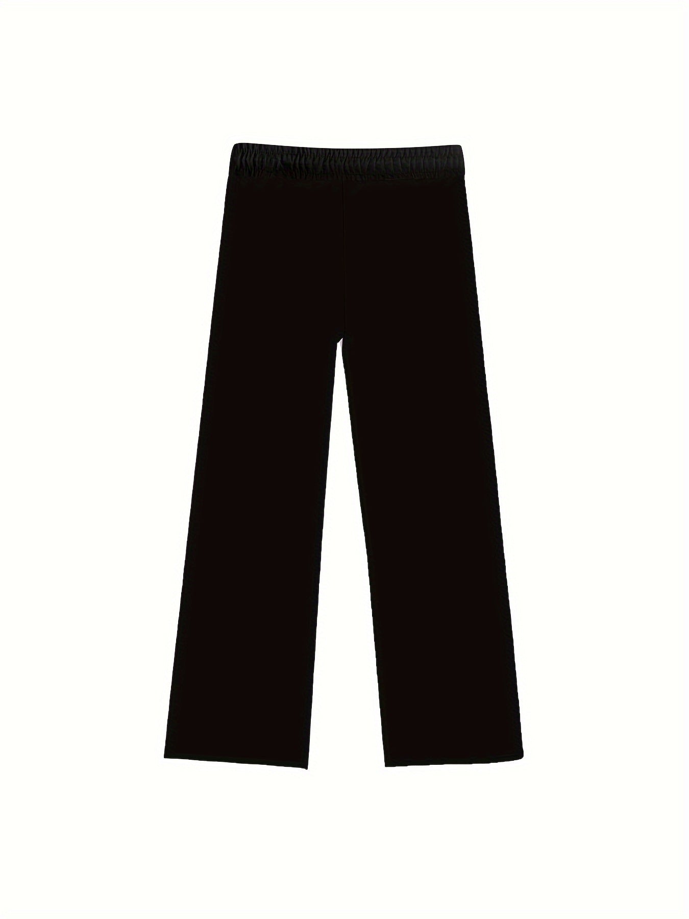 Men's Classic Relaxed Fit White Trousers - Versatile Four-Season Loose Style, Polyester, Pockets.