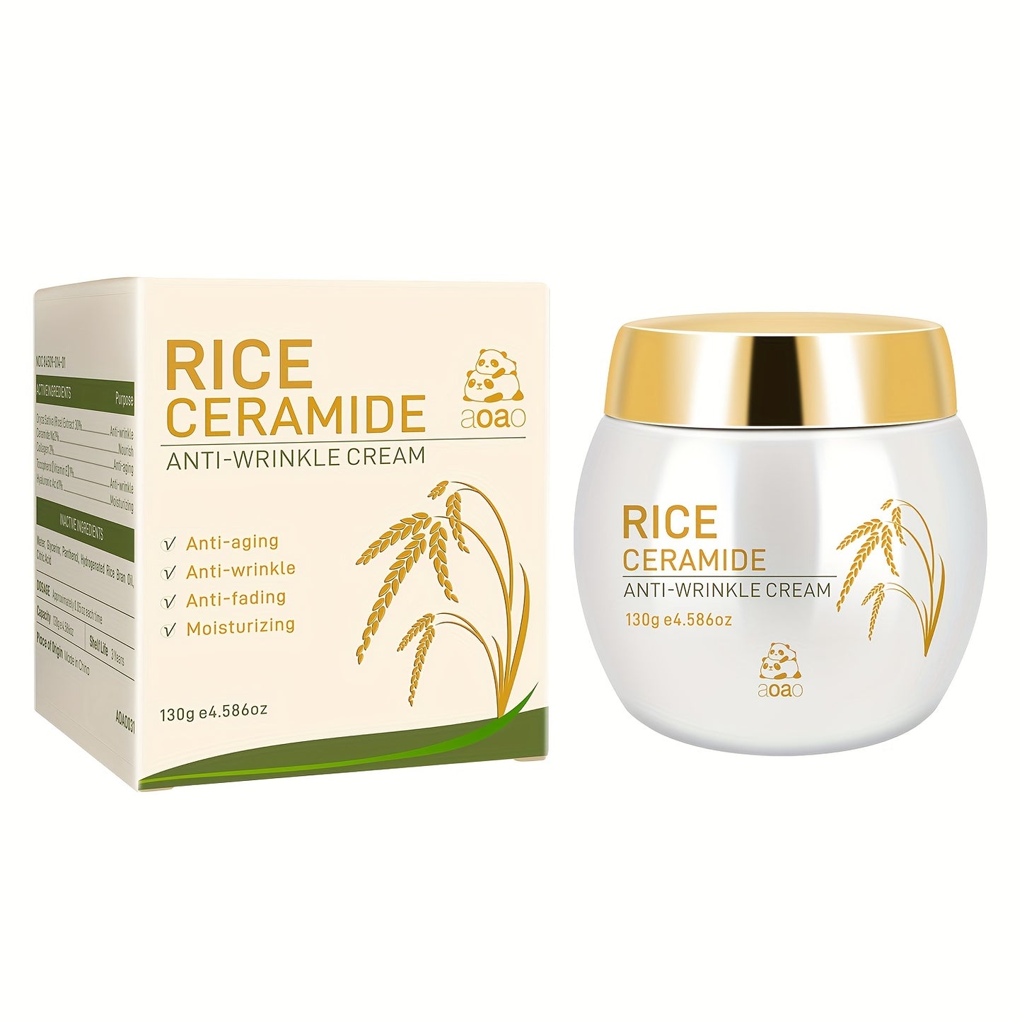 Rice cream collagen anti-aging moisturizer tightens skin, reduces fine lines, and promotes a younger appearance.