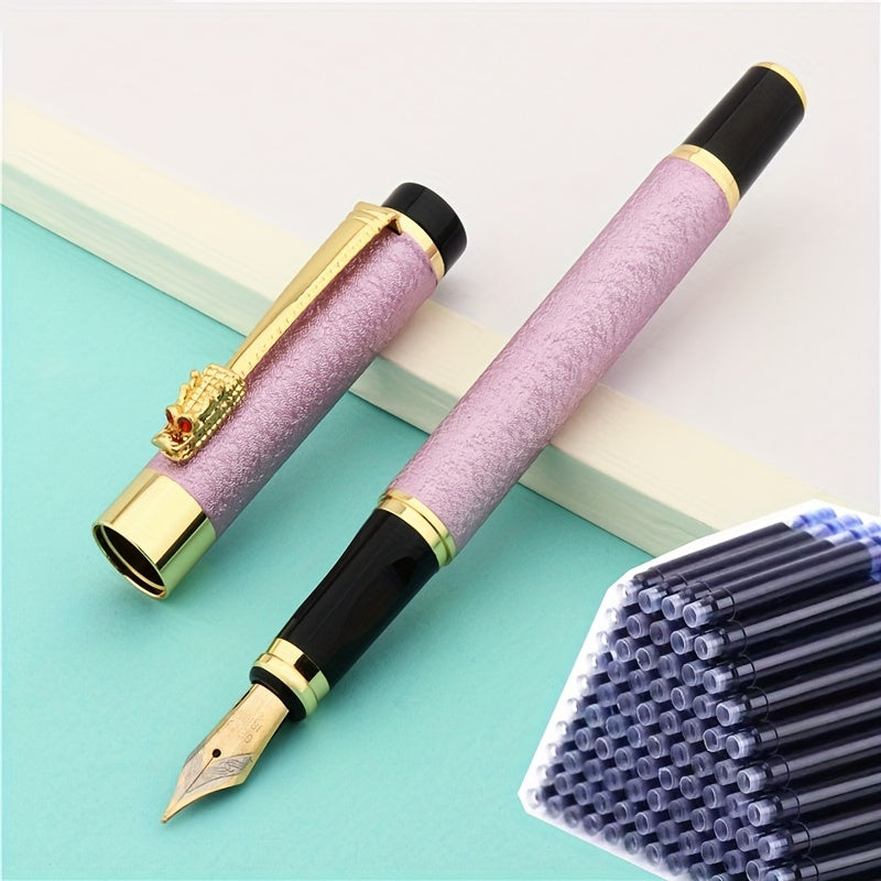 Set of 50 ink pens and 1 metal fountain pen for daily work, writing, holidays, school, office gifts.