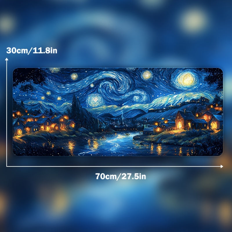 Artistic gaming mouse pad inspired by Starry Night - non-slip, water-resistant, precise control, perfect for gamers and professionals.