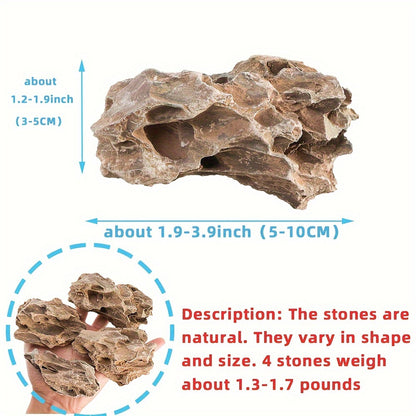 4 small loose skin stone dragon bone stones for fish tank landscape