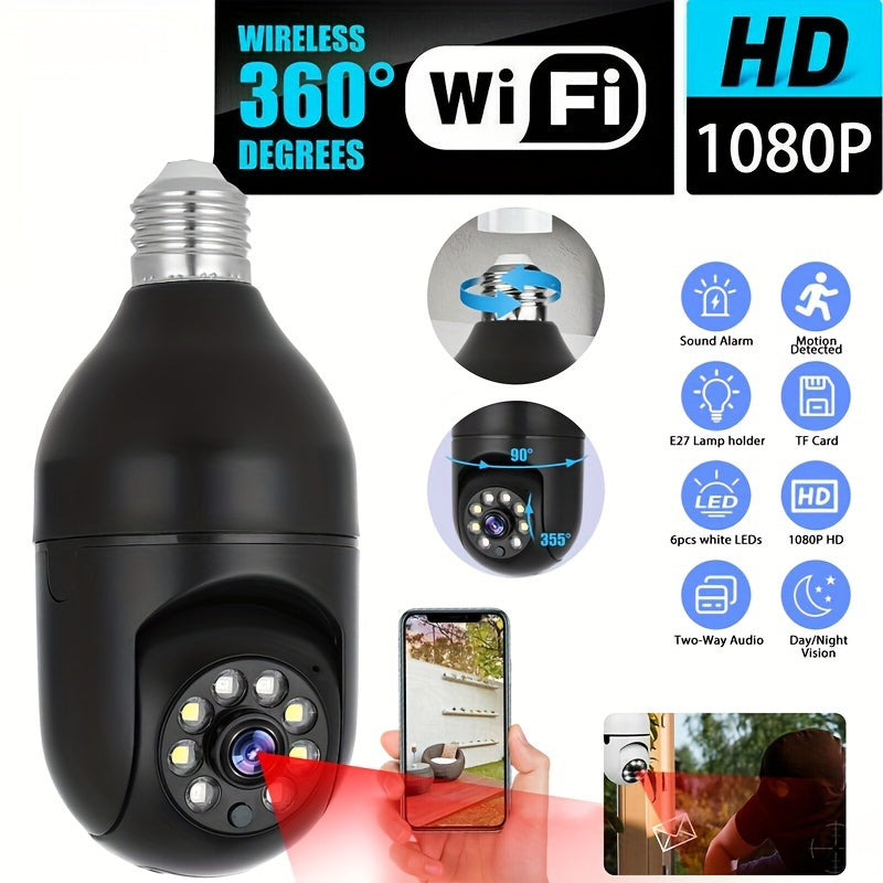 Stay connected with the 355 Degree Intercom 1080p Home Security Camera. This high-definition WIFI monitoring camera features remote high-definition night vision capabilities, making it suitable for both indoor and outdoor use (excluding rainwater and