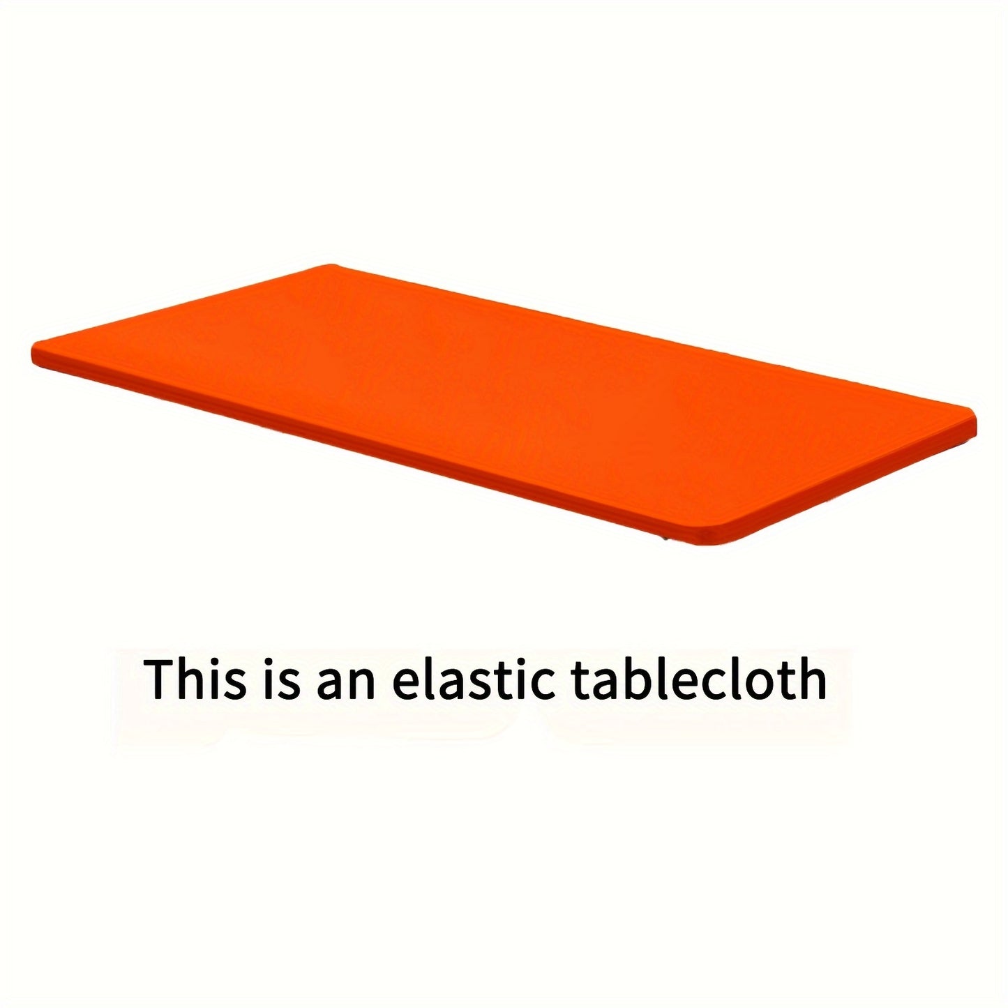 Rectangular half-wrapped polyester tablecloth with elastic edges, perfect for outdoor events and parties.