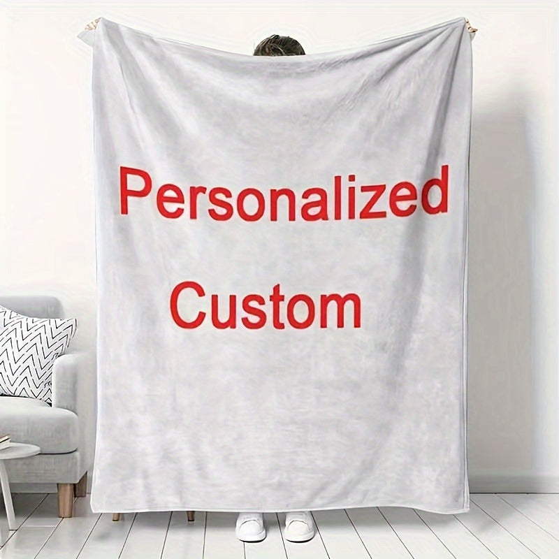 Personalized Custom Digital Flannel Fleece Blanket - One Piece, Perfect Gift for Girls, Boys, and Adults. Features Various Images, Ideal for Valentine's Day. Lightweight, Soft, and Comfortable for Bed, Sofa, Camping, and Travel. Versatile and Warm Throw