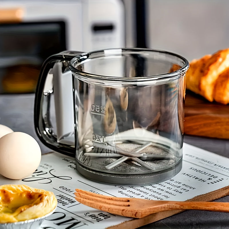 Sturdy, user-friendly flour sifter for baking and kitchen use.