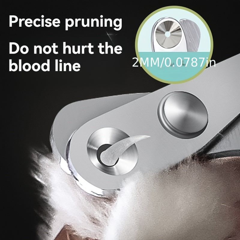 Professional cat nail clippers for all sizes and breeds, with safety guard and anti-bleeding round hole feature.