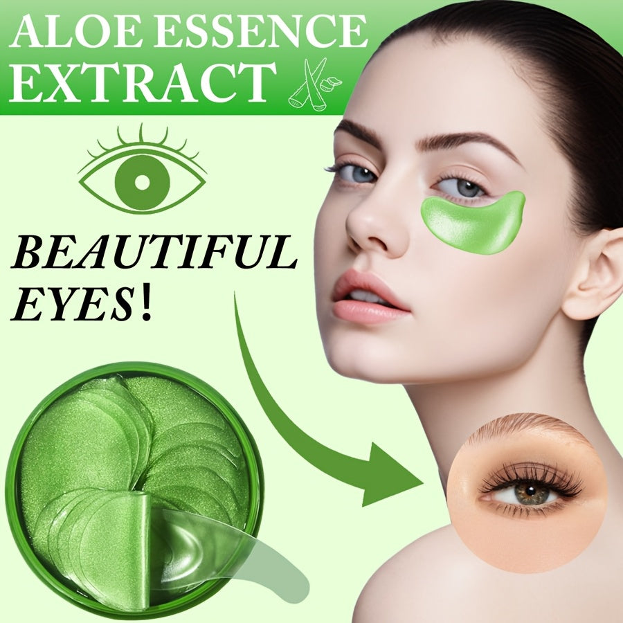 60pcs Aloe Vera and Collagen Eye Masks for Moisturizing and Firming skin, enhancing radiance and elasticity. Say goodbye to dryness and dullness with this Eye Care Skin Care treatment.