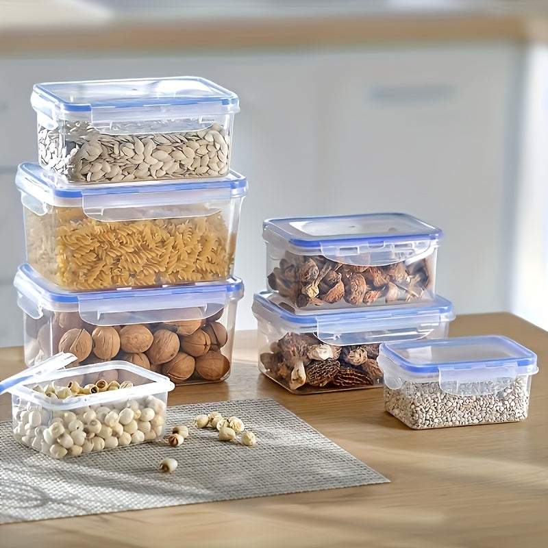 Introducing a high-quality food storage container perfect for organizing your kitchen and dining area. This container is sealed, transparent, and stackable with a snap-on lid, making it ideal for meal prep and pantry storage. Its space-saving design