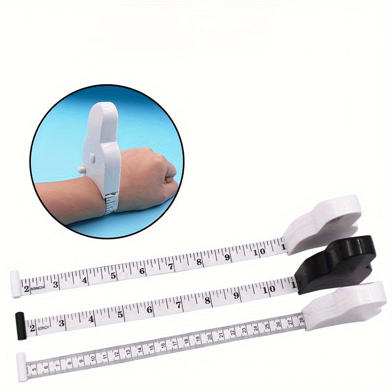 Y-Shaped Health Ruler with Automatic Precision Tape for Various Body Measurements and Sewing, PVC Blade, Positive Lock, White/Black