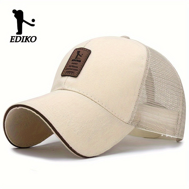 Breathable mesh baseball cap for men and women with sun protection, adjustable snapback, ideal for golf and outdoor activities.