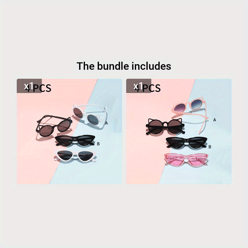 Kids cat eye glasses, casual hiking style, round PC frame and lens, perfect for boys and girls aged 3-14. Ideal for parties, outdoor activities, holidays, and birthdays.