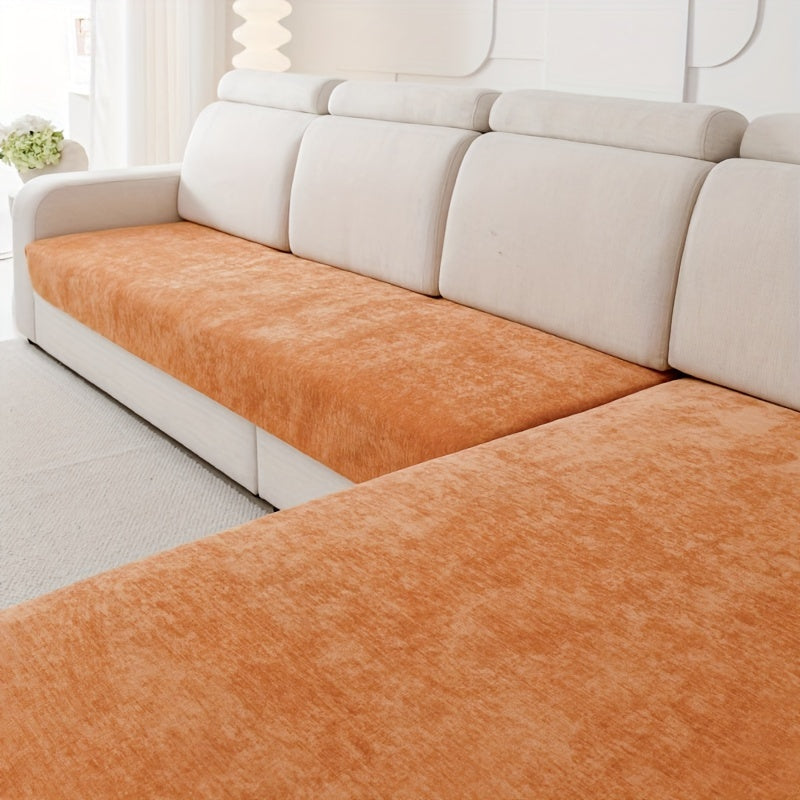 Chenille sofa protection pad set - pet-friendly, non-slip, scratch-resistant - machine washable polyester covers for various sofa sizes.