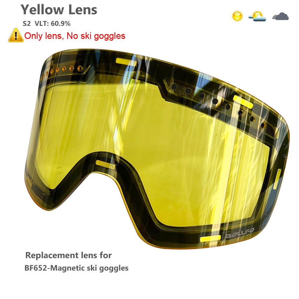 BOLLFO Anti-Fog Ski Goggles for Adults with Magnetic Double Layer Lens, Durable Frame, and Multiple Color Options.