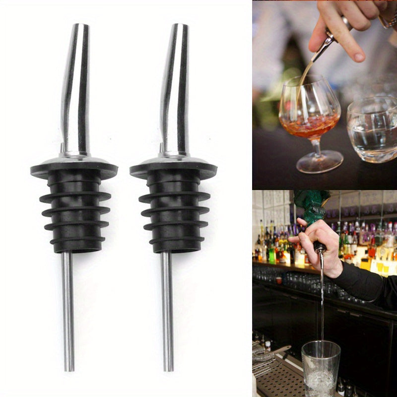 304 Stainless Steel Wine Bottle Pourer with Tapered Spout, Easy Pouring Wine Stopper/ Oil Bottle Dispenser - Durable Kitchen Tool