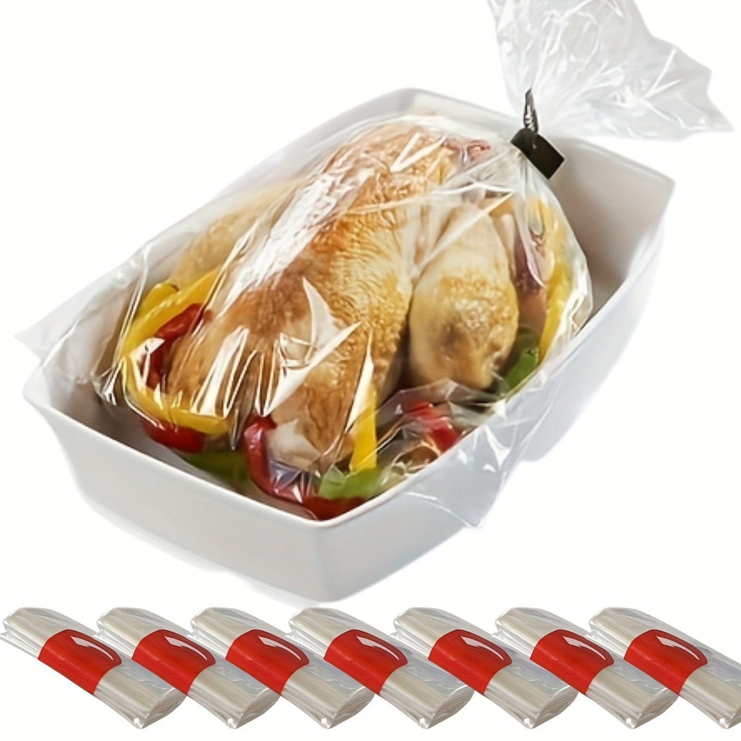 20 pieces of Cooking Oven Bags for baking meats, broiling fish, and roasting vegetables. These large baking bags are perfect for kitchen microwave cooking, wedding supplies, theme parties, outdoor camping, Christmas, and Halloween gatherings.