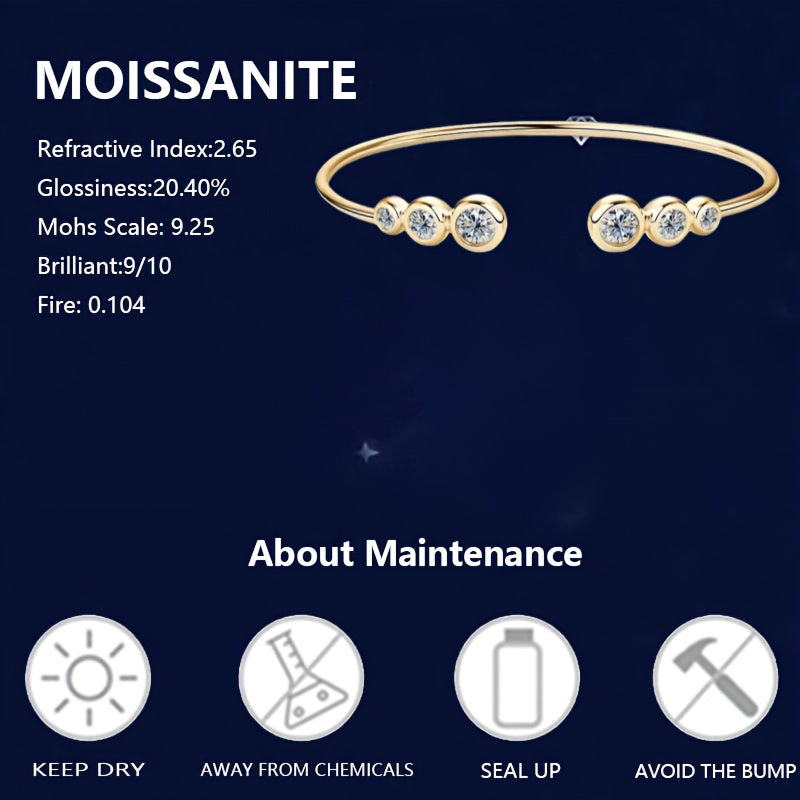 Stunning 925 Sterling Silver Moissanite Bracelet, Versatile for Everyday Use & Celebrations, Great Present for Loved Ones, on-trend Style, Chic, Intimate, Suitable for Birthdays, Mother's Day, and New Year, Comes in a Gift Box