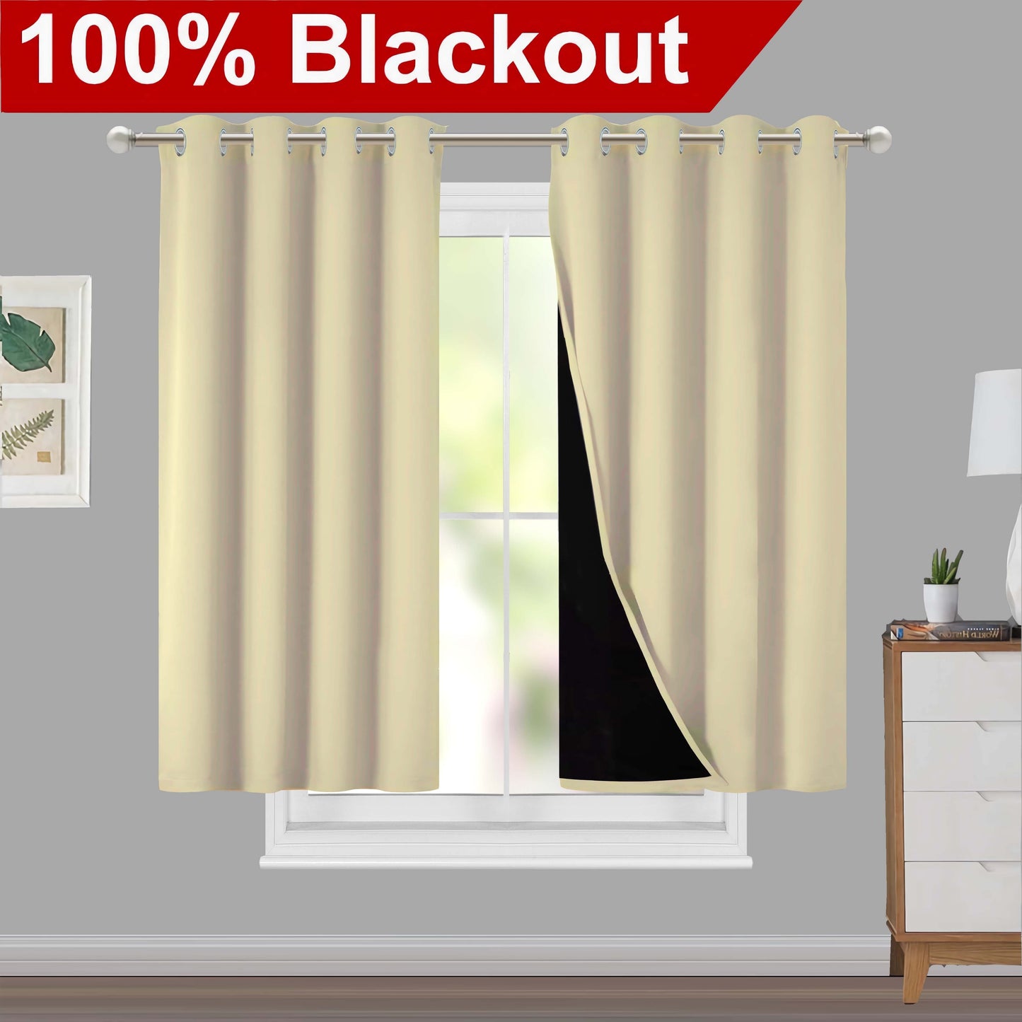 Versatile blackout curtains suitable for living rooms, bedrooms, kitchens, bathrooms, and home decor.