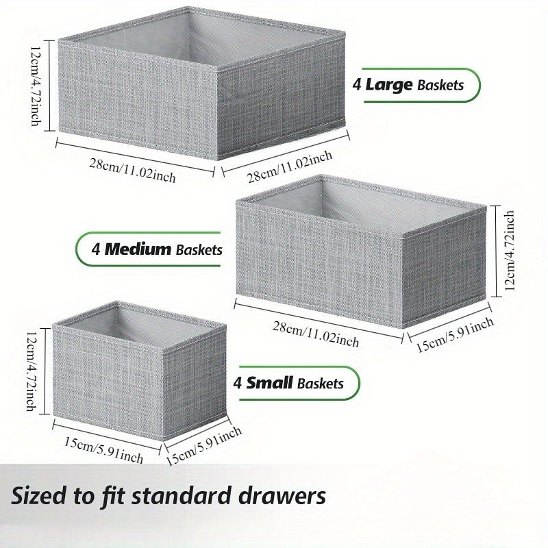 Organize your dresser with ease using this set of 12 white-grey Drawer Organizer Clothes. Perfect for a nursery, bedroom, or closet, this organizer is ideal for storing baby clothes and maintaining general nursery organization. Keep your dresser drawers