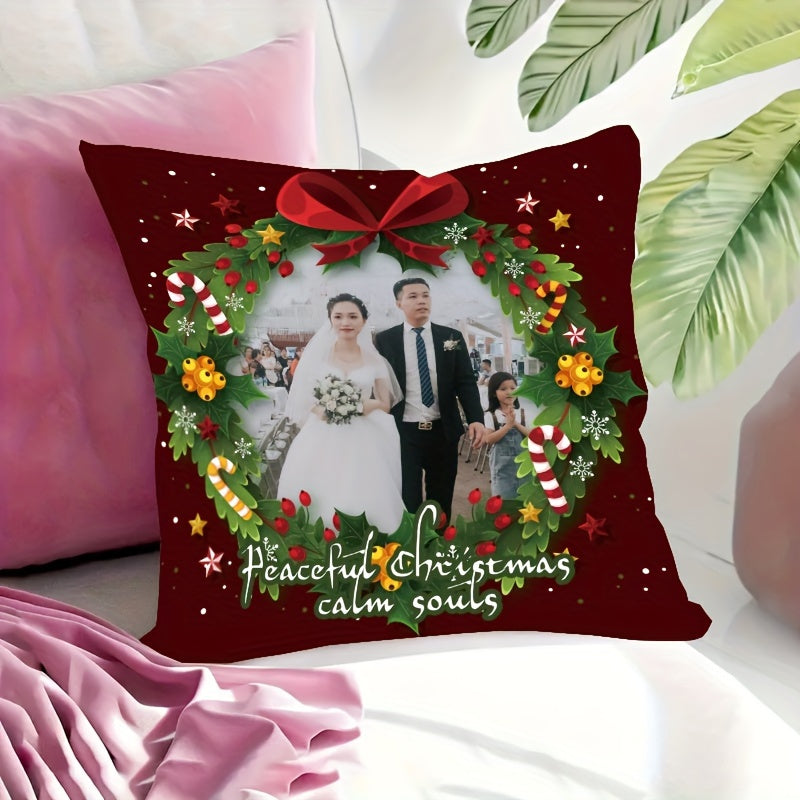 Personalize Your Christmas with a Custom Photo Pillowcase! Made of soft Short Plush Polyester with a Double-Sided Print, featuring your favorite pictures of Pets, Friends, and Family. Great for Holiday Gifts and Seasonal Room Decor. Suitable for Ages 14