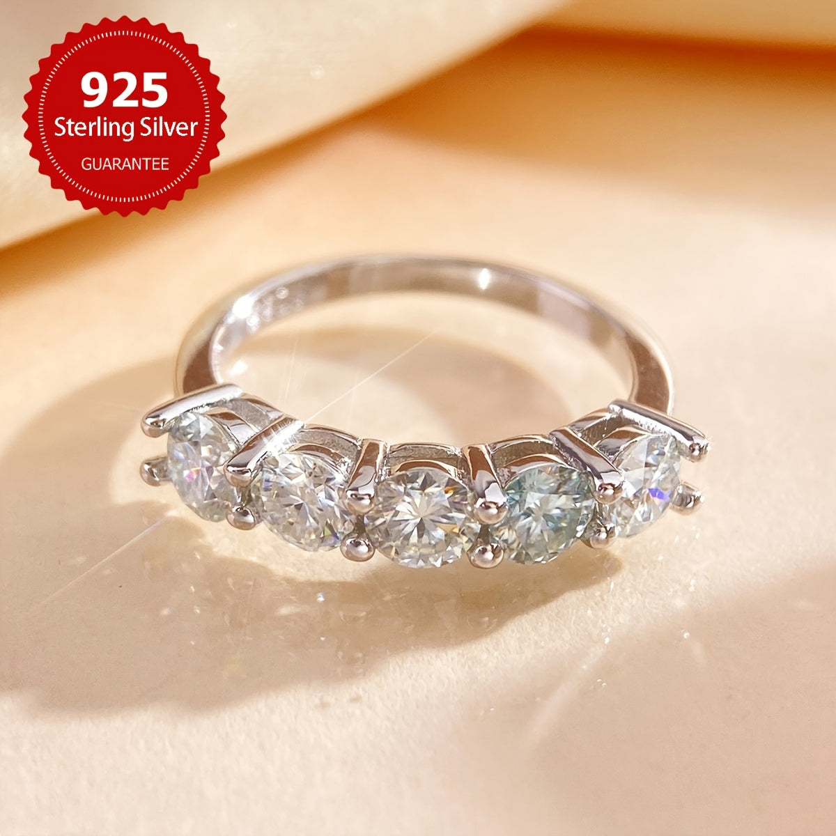 1.5 Carat Sparkle Moissanite Eternity Ring - Perfect for Engagement, Wedding, Anniversary, or Valentine's Day! Made with Hypoallergenic s925 Sterling Silver - A Luxury Gift for Her