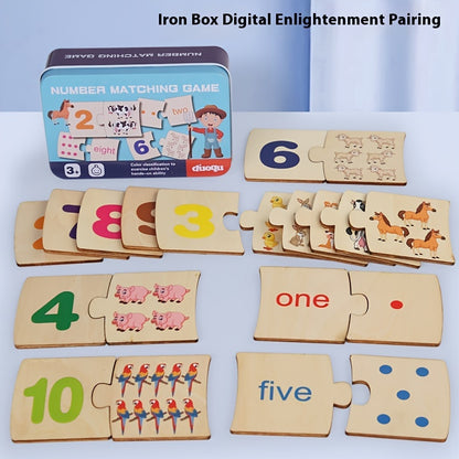 Vibrant Wooden Number Matching Puzzle for Early Learning