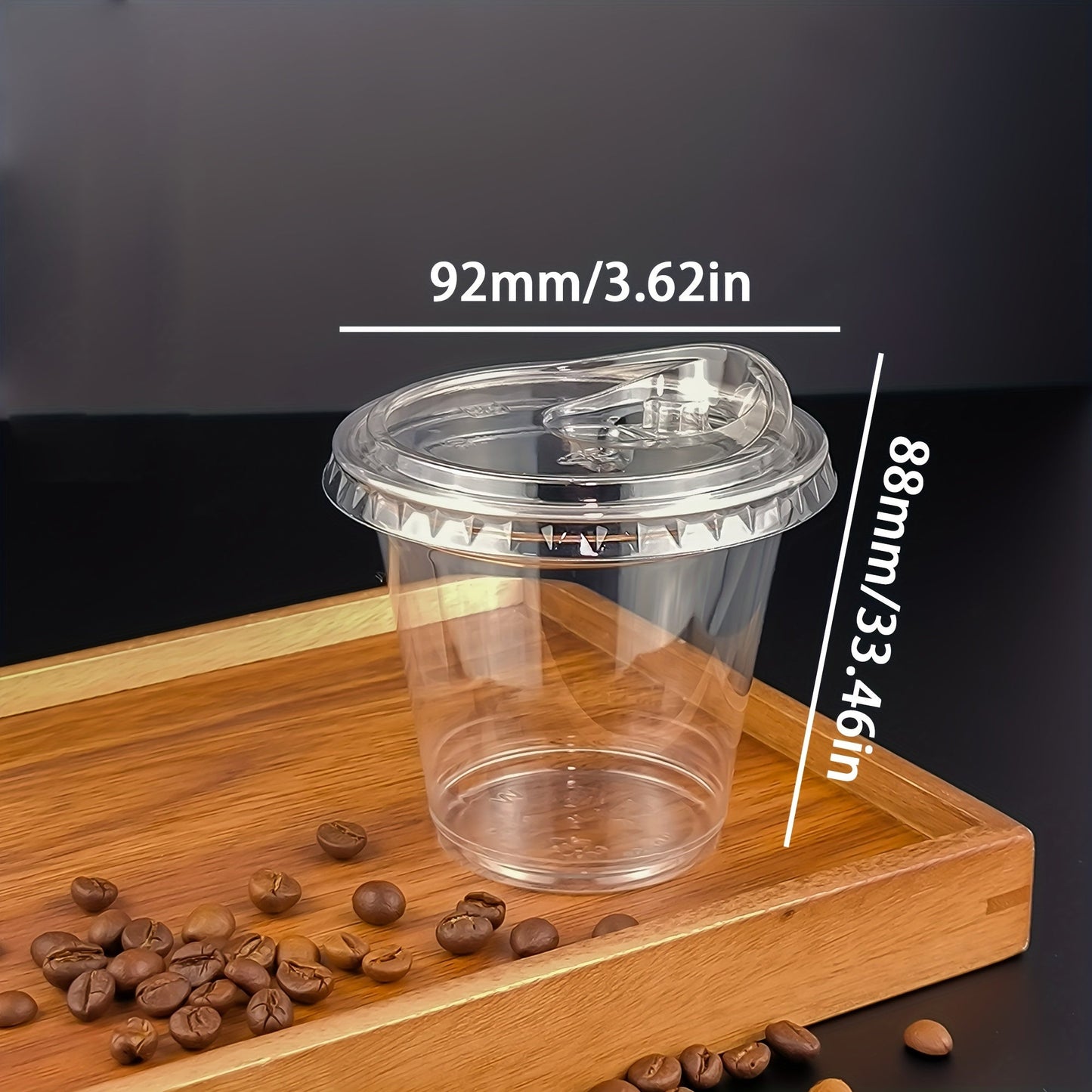 Set of 50 Disposable Coffee Cups with Lids, Made of Clear BPA-Free Plastic - Great for Parties, Holidays, and Weddings - Available in Various Sizes (9oz/10oz/14oz/16oz) - Perfect for Iced Beverages