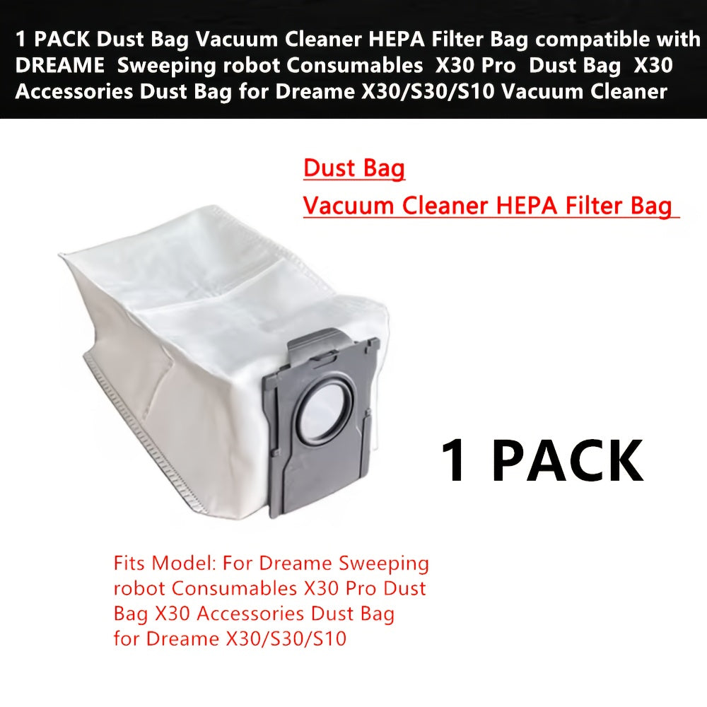 High-quality HEPA Filter Dust Bag for Dreame X30/S30/S10 Robot Vacuums - Made with durable, leak-proof non-woven cloth and hot melt edge seal for a perfect fit. Compatible with Vacuum Cleaner, Sweeping Robot, Consumables, X30 Pro, and other Dust Bag